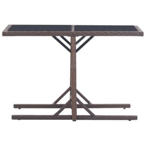 Záhradný stôl hnedý 110x53x72 cm sklenený a polyratan Produkt