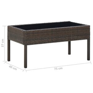 Fotka  Záhradný stôl hnedý 75x40x37 cm polyratanový
