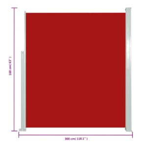 Zaťahovacia bočná markíza na terasu 160x300 cm červená - predaj