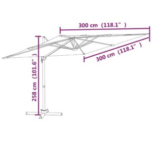 Obrázok  Závesný slnečník s hliníkovou tyčou antracitový 300x300 cm