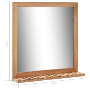 Zrkadlo do kúpeľne masívne orechové drevo 60x12x62 cm - predaj