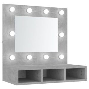 Zrkadlová skrinka s LED betónovo sivá 60x31,5x62 cm Produkt