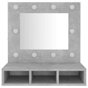 Fotka  Zrkadlová skrinka s LED betónovo sivá 60x31,5x62 cm