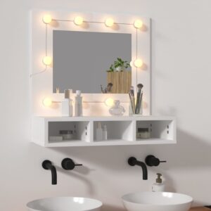 Zrkadlová skrinka s LED biela 60x31,5x62 cm