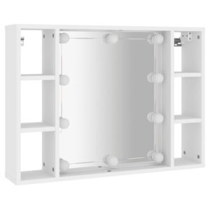 Zrkadlová skrinka s LED biela 76x15x55 cm Foto
