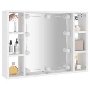 Zrkadlová skrinka s LED biela 76x15x55 cm - eshop