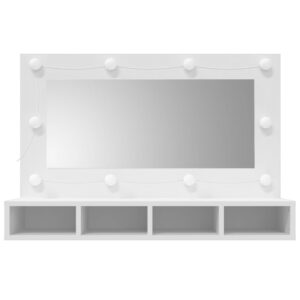 Zrkadlová skrinka s LED biela 90x31,5x62 cm Obrázok