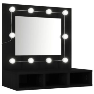 Zrkadlová skrinka s LED čierna 60x31,5x62 cm Produkt