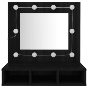 Zrkadlová skrinka s LED čierna 60x31,5x62 cm - predaj