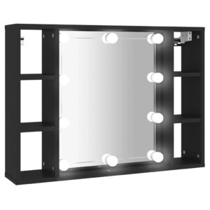 Zrkadlová skrinka s LED čierna 76x15x55 cm Produkt