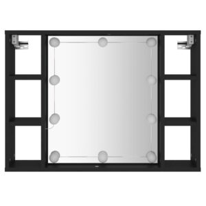 Zrkadlová skrinka s LED čierna 76x15x55 cm - predaj