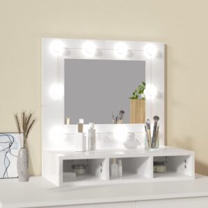 Zrkadlová skrinka s LED lesklá biela 60x31,5x62 cm Foto