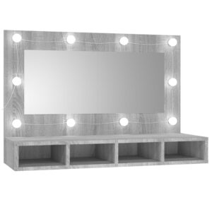 Zrkadlová skrinka s LED sivý dub sonoma 90x31,5x62 cm Produkt