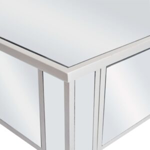 Zrkadlový konzolový stolík, MDF a sklo 106,5x38 x76,5 cm - eshop