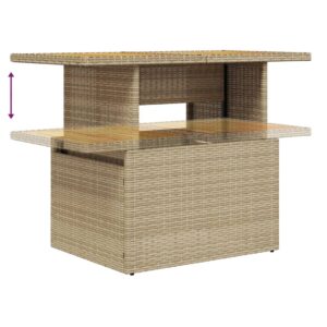 Produkt  Záhradný stôl béžový 100x55x73 cm polyratan a akáciové drevo