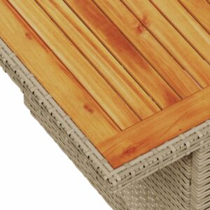 Obrázok  Záhradný stôl béžový 100x55x73 cm polyratan a akáciové drevo