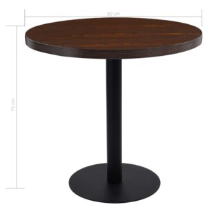 Fotka  Bistro stolík tmavohnedý 80 cm MDF