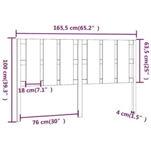 Čelo postele čierne 165,5x4x100 cm masívna borovica - eshop