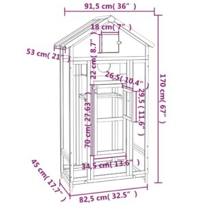 Produkt  Domček pre vtáky sivý 91,5x53x170 cm masívna borovica