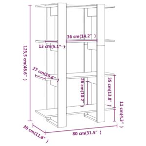 Knižnica/deliaca stena biela 80x30x123,5 cm - predaj