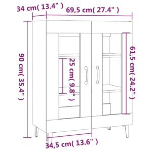 Foto  Komoda biela 69,5x34x90 cm kompozitné drevo