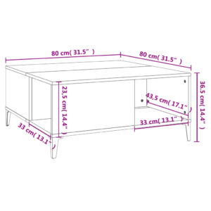 Produkt  Konferenčný stolík čierny 80x80x36,5 cm spracované drevo