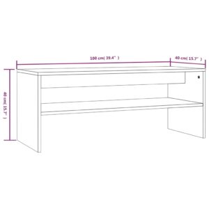 Konferenčný stolík sivý sonoma 100x40x40 cm spracované drevo - predaj