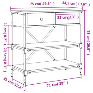 Predaj  Konzolový stolík čierny 75x34,5x75 cm kompozitné drevo