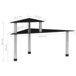 Kuchynská polica čierna 49,5x35x26 cm tvrdené sklo - eshop