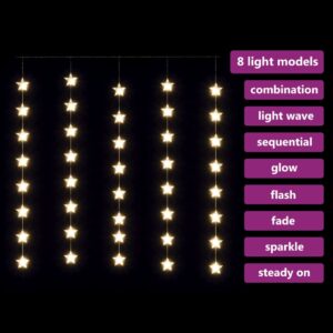 Fotka  LED svetelný záves s hviezdami 200 LED teplý biely 8 funkcií