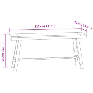 Lavica 110 cm masívne tíkové drevo - eshop