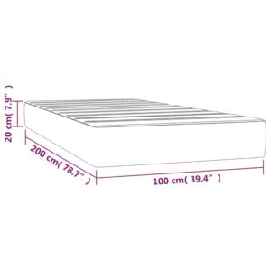 Matrac s taštičkovými pružinami sivý 100x200x20 cm umelá koža - predaj