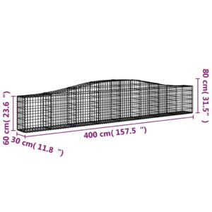 Fotka  Oblúkový gabionový kôš 400x30x60/80 cm pozinkované železo