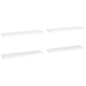 Plávajúce nástenné police 4 ks, biele 90x23,5x3,8 cm, MDF Produkt