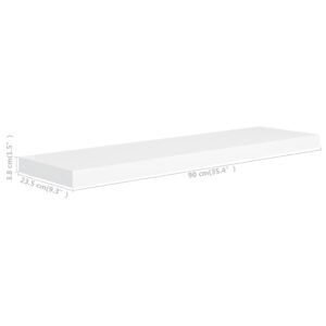 Produkt  Plávajúce nástenné police 4 ks, biele 90x23,5x3,8 cm, MDF