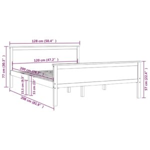 Posteľný rám medovo-hnedý borovicový masív 120x200 cm - predaj