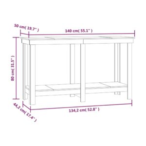 Produkt  Pracovná lavica sivá 140x50x80 cm masívna borovica