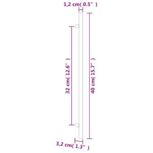 Produkt  Rukoväte na skrinku 5 ks čierne 320 mm nehrdzavejúca oceľ