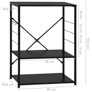 Produkt  Skrinka na mikrovlnku, čierna 60x39,6x79,5 cm, kompozitné drevo