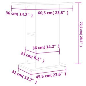 Produkt  Stojan na akvárium čierny 60,5x36x72,5 cm kompozitné drevo