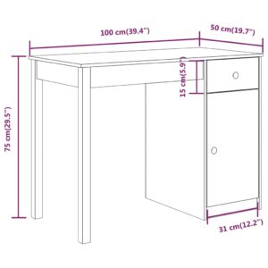 Obrázok  Stolík biely 100x50x75 cm masívne borovicové drevo