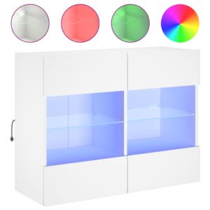 TV nástenná skrinka s LED svetlami biela 78,5x30x60,5 cm Produkt