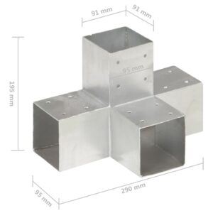 Trámové spojky 4 ks v tvare X 91x91 mm pozinkovaný kov - predaj