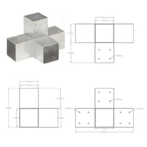 Produkt  Trámové spojky 4 ks v tvare X 91x91 mm pozinkovaný kov