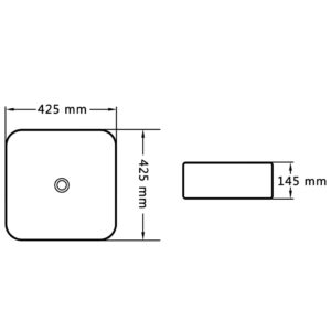 Umývadlo 42,5x42,5x14,5 cm keramické biele - eshop