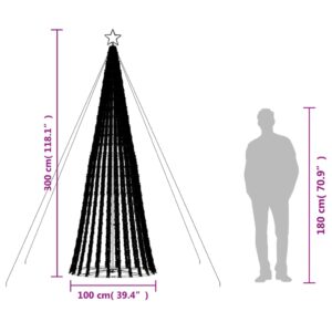 Obrázok  Vianočný stromček svetelný kužeľ 688 LED teplý biely 300 cm