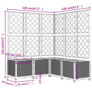 Produkt  Záhradný kvetináč s mriežkou biely 120x120x136 cm PP