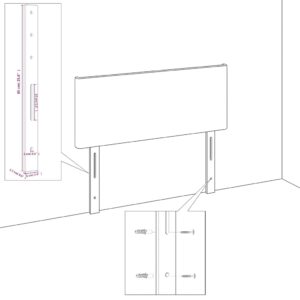 Fotka  Čelá postele 2 ks bledosivé 90x5x78/88 cm látka