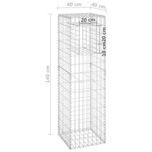 Gabiónové koše/stĺpy 2 ks 40x40x140 cm železo - predaj