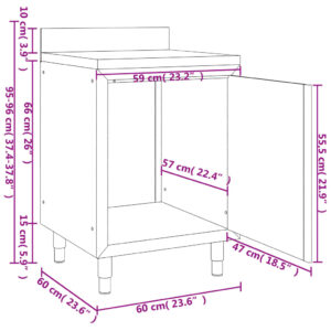 Produkt  Gastro pracovný stôl so skrinkou 60x60x96 cm nehrdzavejúca oceľ